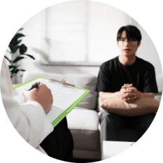 Counsellor and client talking
